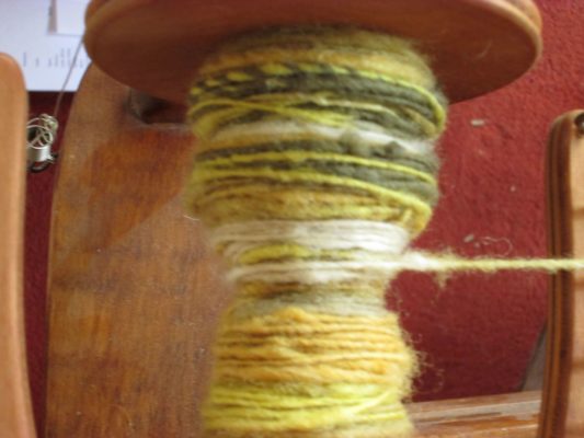 Fibre created from pre-dyed fibre