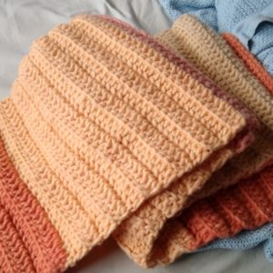 Shetland Chunky yarn crochet scarf
