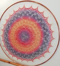 Sarah Bramwell lace knitting wall hanging